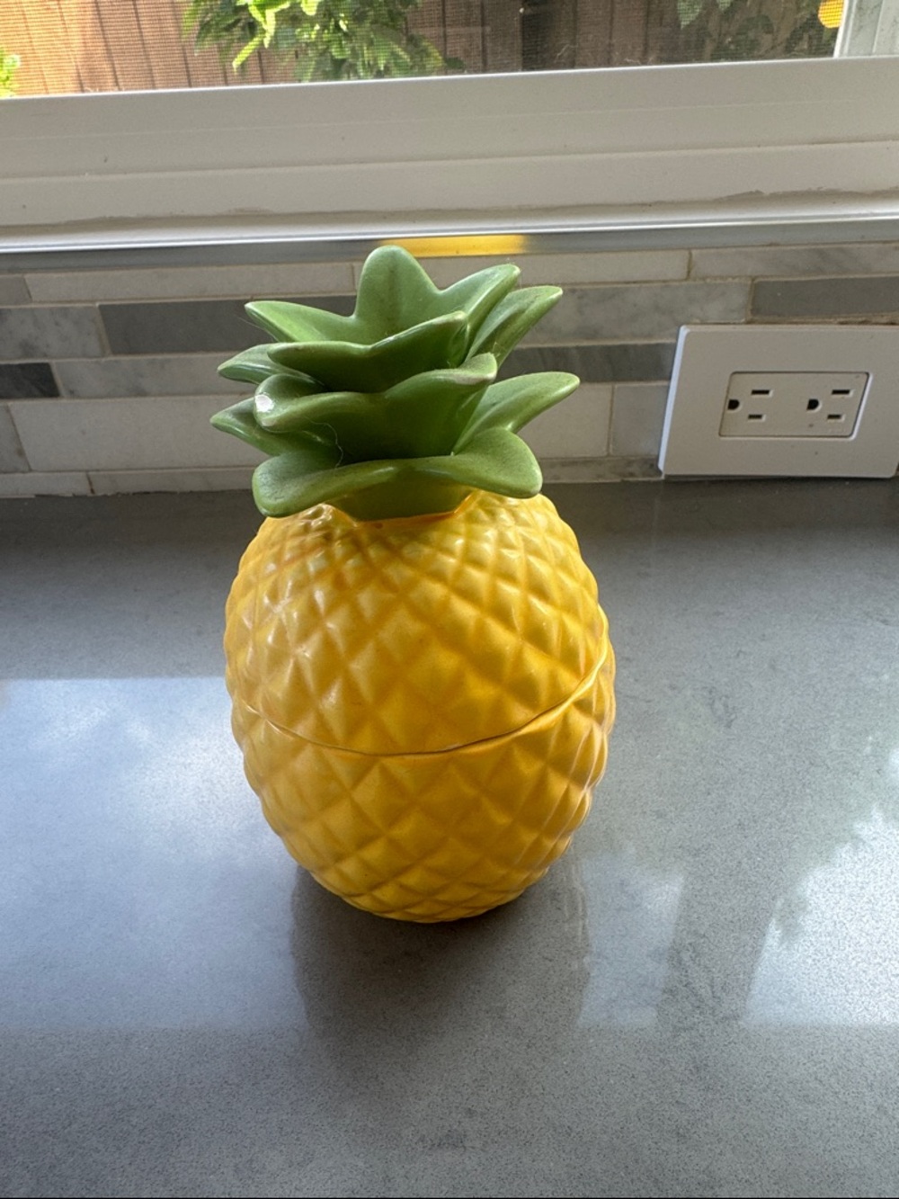 Pineapple Ceramic Jar - Yellow & Green measuring cups
